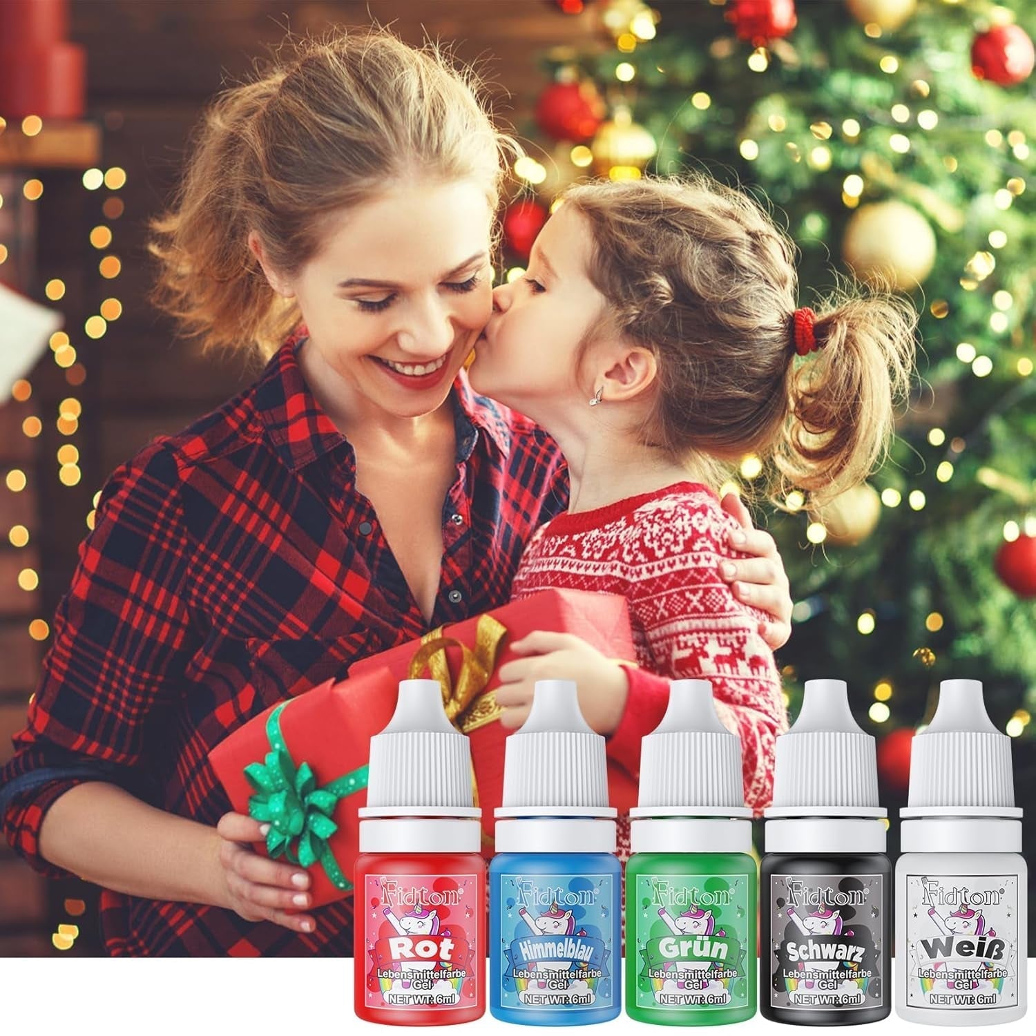 Lebensmittelfarbe Gel - Fidton 12 Farben Hochkonzentrierte Lebensmittelfarben, Food Coloring Set Für Lebensmittel Farben, Fondant, Essbare Tortendeko, Eier Färben, Backen, Glasur, Makronen - 6 Ml Naty Shop