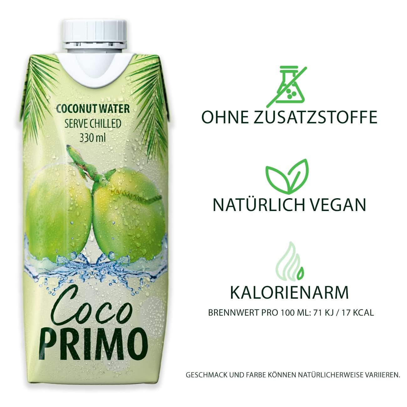 Apă de nucă de cocos, Pură, Băutură răcoritoare pentru sportivi, Calmant pentru sete, 12 X 330 ml Bauturi fara alcool Naty Shop