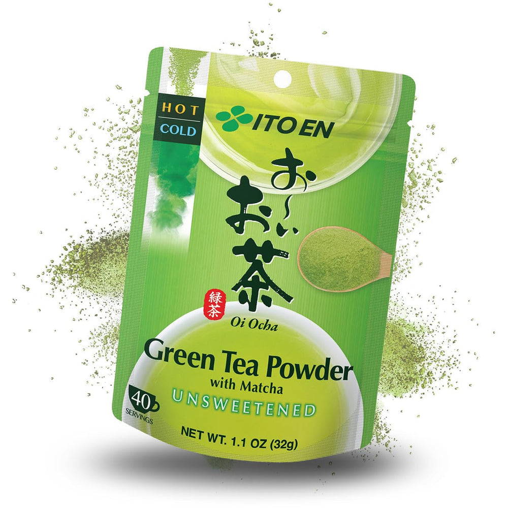 ITO EN Oi Ocha Ceai verde instant în pudră cu matcha – Ceai verde matcha neîndulcit din Japonia – 1 x 32 g