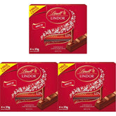 Lindt Chokolade | LINDOR mælkechokoladestænger, Kampagnetilbud | 100 g | 4 LINDOR mælkechokoladebarer med smelte-i-mund-fyld | Chokoladestænger (pakke med 3)