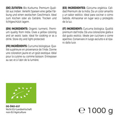 GreatVita Bio Gurkemejepulver, 1000g fintmalet, 100 procent naturligt