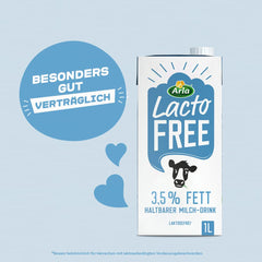 Arla LactoFREE Laktosefreie Haltbare Milch 3,5% fedt | 10 x 1L | dog Milchgeschmack, weniger süß | rig på calcium og vitamin B12