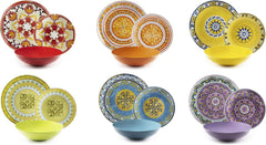 Set de veselă Excelsa ETNO Chic, porțelan, multicolor, 21 piese