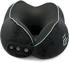 Flagshipper pernă pentru gât avion - pernă pentru gât adult - pernă pentru gât mașină - pernă de călătorie spumă de memorie - lavabilă cu parte din spate îngustă (catifelată moale și respirabilă) - reglabilă, gri Perne ortopedice cervicale Naty Shop
