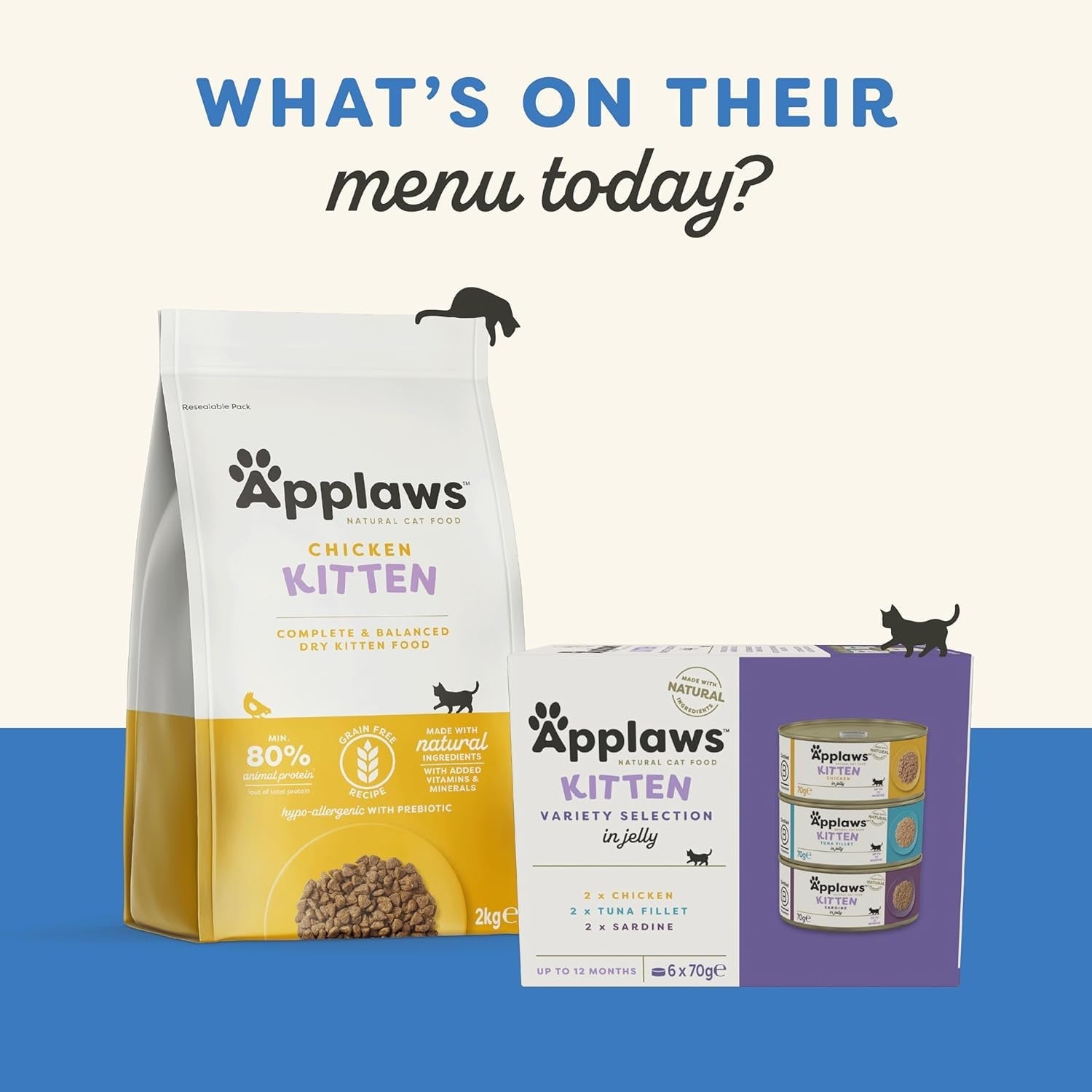 Applaws Premium Natural Wet Food For Cats, Fish Selection în Jelly 70G plicuri porție (12X70G)