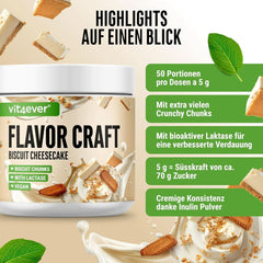 Biscuit Chessekage smagspulver med masser af stykker - 250 gram Naty Shop Flavours