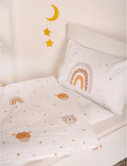 Herding Babybest Little Friends Winterbettwäsche, Kopfkissenbezug 40 X 60 Cm Mit Hoteleinschlag, Bettbezug 100 X 135 Cm, Mit Zwißwerfer, 100 % Baumwolle/Flannel, Weiß, Twin Naty Shop