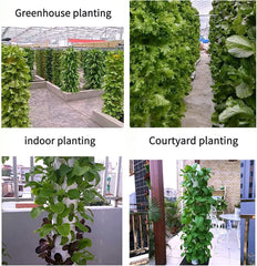 Hydroponic Tower, 15-trins 45-hullers voks Aquaponic System, Trådløst Have Aeroponic Grow Kit til urter, frugter og grøntsager med hydreringspumpe, adaptere, mesh potter