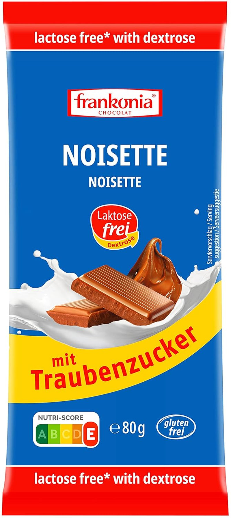 Frankonia Noisette med chokolade og dextrose, laktose og glutenfri, 80 gram