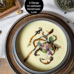 Set de veselă Moritz & Moritz SOLID din gresie, format din 18 piese, pentru 6 persoane - set de veselă pentru 6 persoane, format din 6 farfurii de cină, 6 farfurii de desert și 6 farfurii de sumă