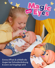 BABY Born Emma i jungle stil - Dukke 43 cm høj - 10 funktioner Inklusiv tilbehør og kjole i unisex farver - Fungerer uden batterier - Velegnet til børn fra 3 år og derover Naty Shop Dolls