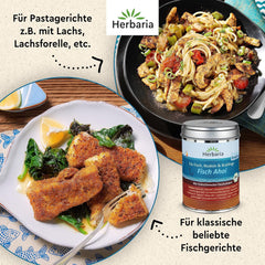 Herbaria Fisch Ahoi bio 85g M-Dosis – Fertiges Bio-Gewürzsalz for Gebratene eller gegrillte Fischgerichte, Meeresfrüchte og Bratlinge – i nachhaltiger Aromaschutz-Dose