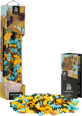 Plus-Plus 5163 Geniales Konstruktionsspielzeug, Sonnenblumen von Vincent Van Gogh, Inspired-Edition, Kreativ-Bausteine Tube, 350 Teile, Solsikker