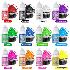 Lebensmittelfarbe Gel - Fidton 12 Farben Hochkonzentrierte Lebensmittelfarben, Food Coloring Set Für Lebensmittel Farben, Fondant, Essbare Tortendeko, Eier Färben, Backen, Glasur, Makronen - 6 Ml Naty Shop