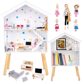 Green Series Casă mare din lemn pentru păpuși - Casă de păpuși, potrivită pentru păpuși mari, GS0024 Casute de papusi Naty Shop Gs0024