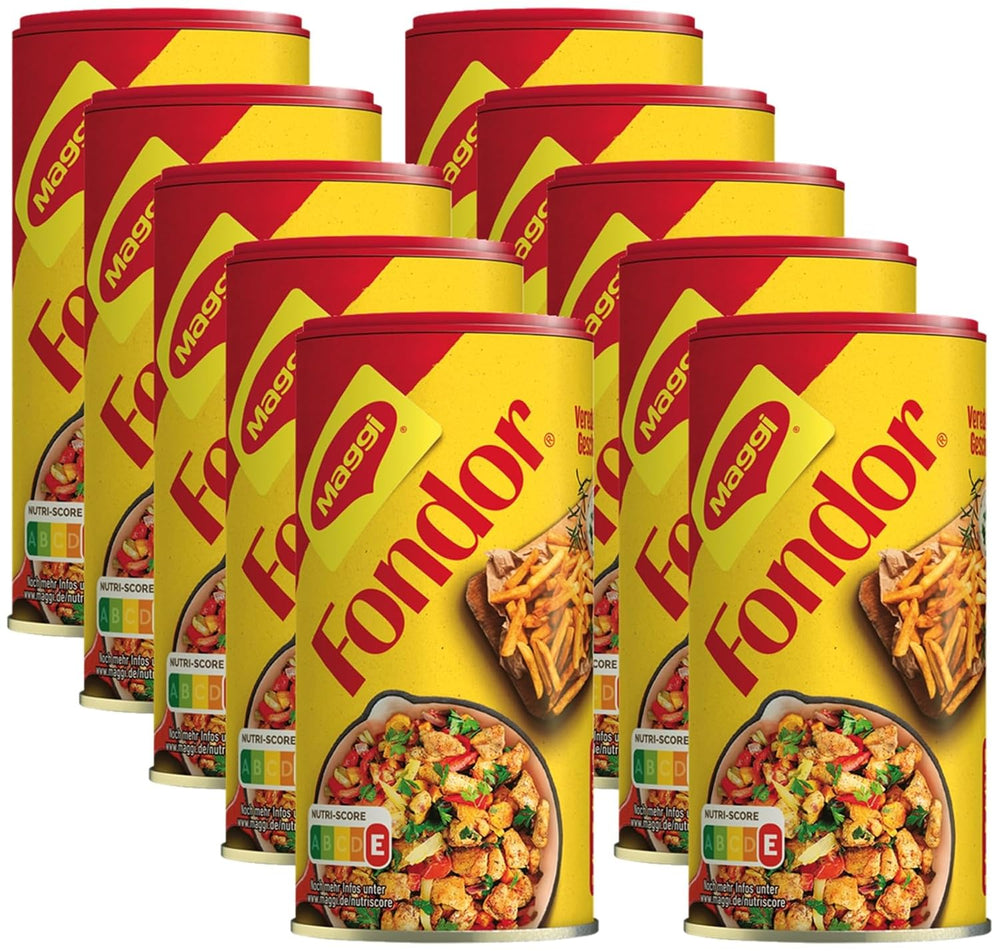 MAGGI Fondor Krydderier til grøntsager, kød eller fisk, Krydderier til supper eller salater, pakke med 10 (10 x 200 g)