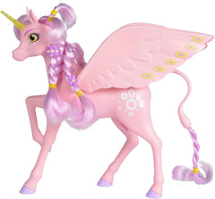 Simba 109480092 - Mia and Me Unicorn Kyara, cu aripi mobile, agrafe de păr și perie pentru coafat, 20 cm, vârste 3+, roz