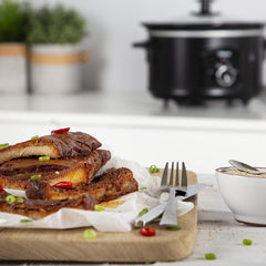 Tristar VS-3915 slowcooker, keramisk gryde i rustfrit stål med 2 varmeindstillinger og holde varm funktion, 3,5 L Slow Cooker Naty Shop