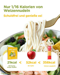 Premium Konjac-nudler fra Thailand, veganske, glutenfri - 240 g x pakke med 6 (12 pakker), Shirataki-nudler fra alffamilien, instant-nudler, pasta/keto/lav kulhydrat/lavt kalorieindhold/sukkerfri - spaghetti og fettuccine