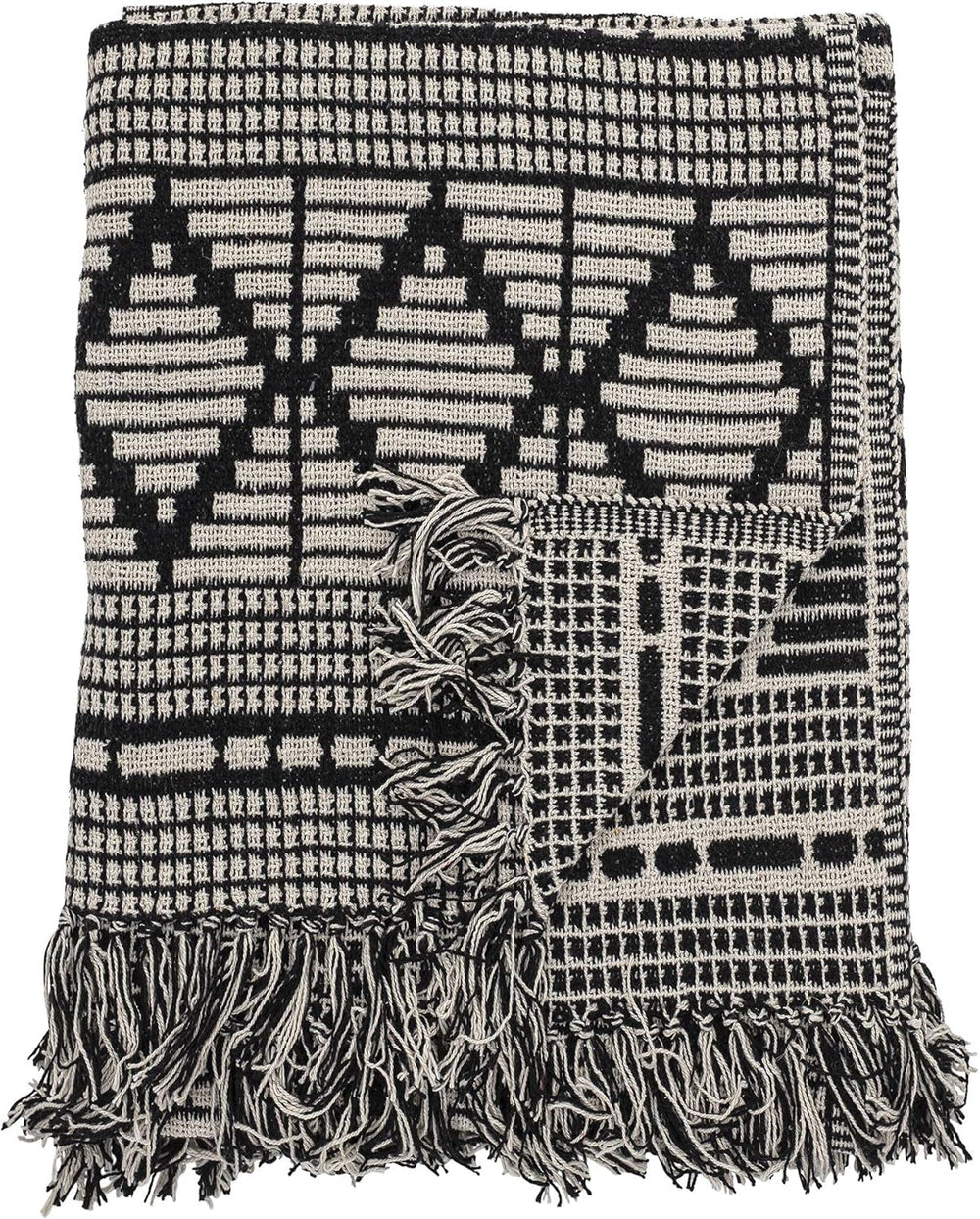 Cuvertură de pat Bloomingville, negru, bumbac, 160cm Paturi si Cuverturi Bloomingville Negru 160cm