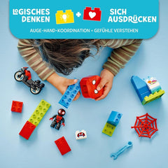 LEGO DUPLO Marvel Spins Motorcykeleventyr, Fantasy-legesæt til tv-serien Spidey og hans supervenner, pædagogisk legetøj at bygge og genopbygge til børn fra 2 år og derover 10424 Byggesæt Besuche den LEGO-Store