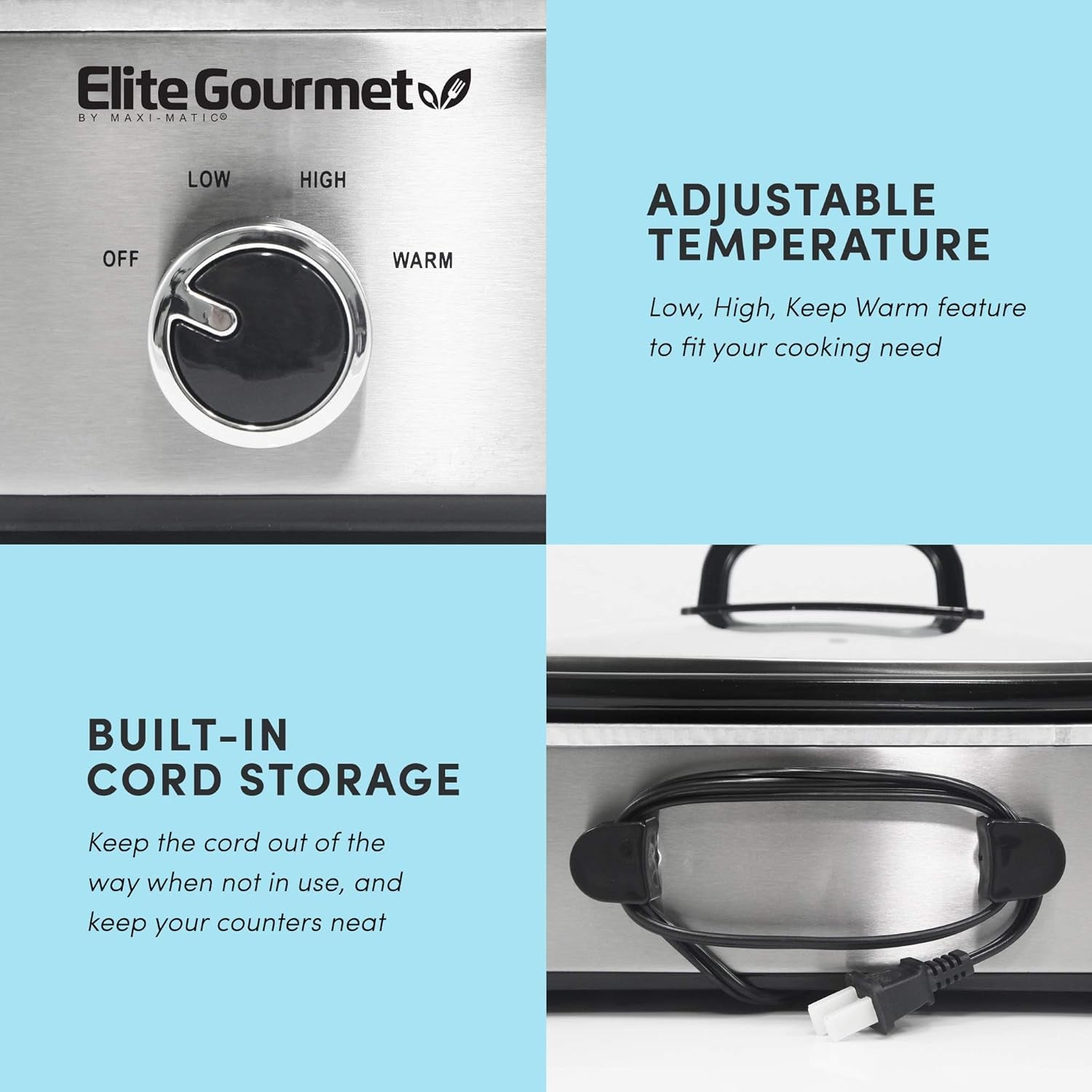 MST-5240SS Slow cooker, 3,3 litri, Oțel inoxidabil Slow Cooker Naty Shop