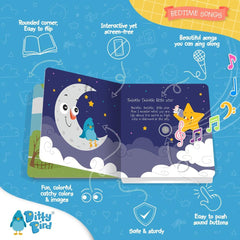 DITTY BIRD Baby Bedtime Songs - Jucărie pentru copii cu 6 butoane sonore pentru învățarea limbii engleze. Cântec de leagăn interactiv perfect pentru copiii bilingvi de la vârsta de 1 an. Jucarii Bebe Naty Shop