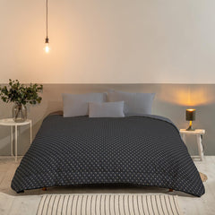 Bleu Câlin Trykt 1 person Hermance dyne, polyester, blå/grå, 140 X 200 Cm Dyner og dyner Naty Shop Grå 140X200 Cm