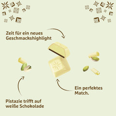 Schogetten hvid pistacie | Hvid chokolade med pistaciecremefyld | 100 g | Bekvemt portioneret (pakke med 3)