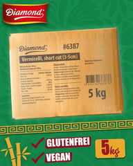 DIAMOND glasnudler, kort mung bønne stivelse glas nudler, naturligt veganske og glutenfri - 1 x 5 kg