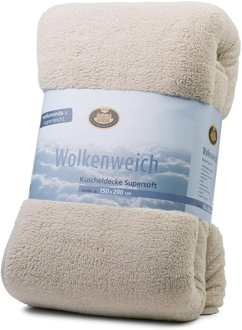 Gözze - Sky blødt kæletæppe, fåreskindsimitation, 100% polyester (mikrofiber), 150 X 200 Cm - Camel Dyner og dyner Naty Shop Camel