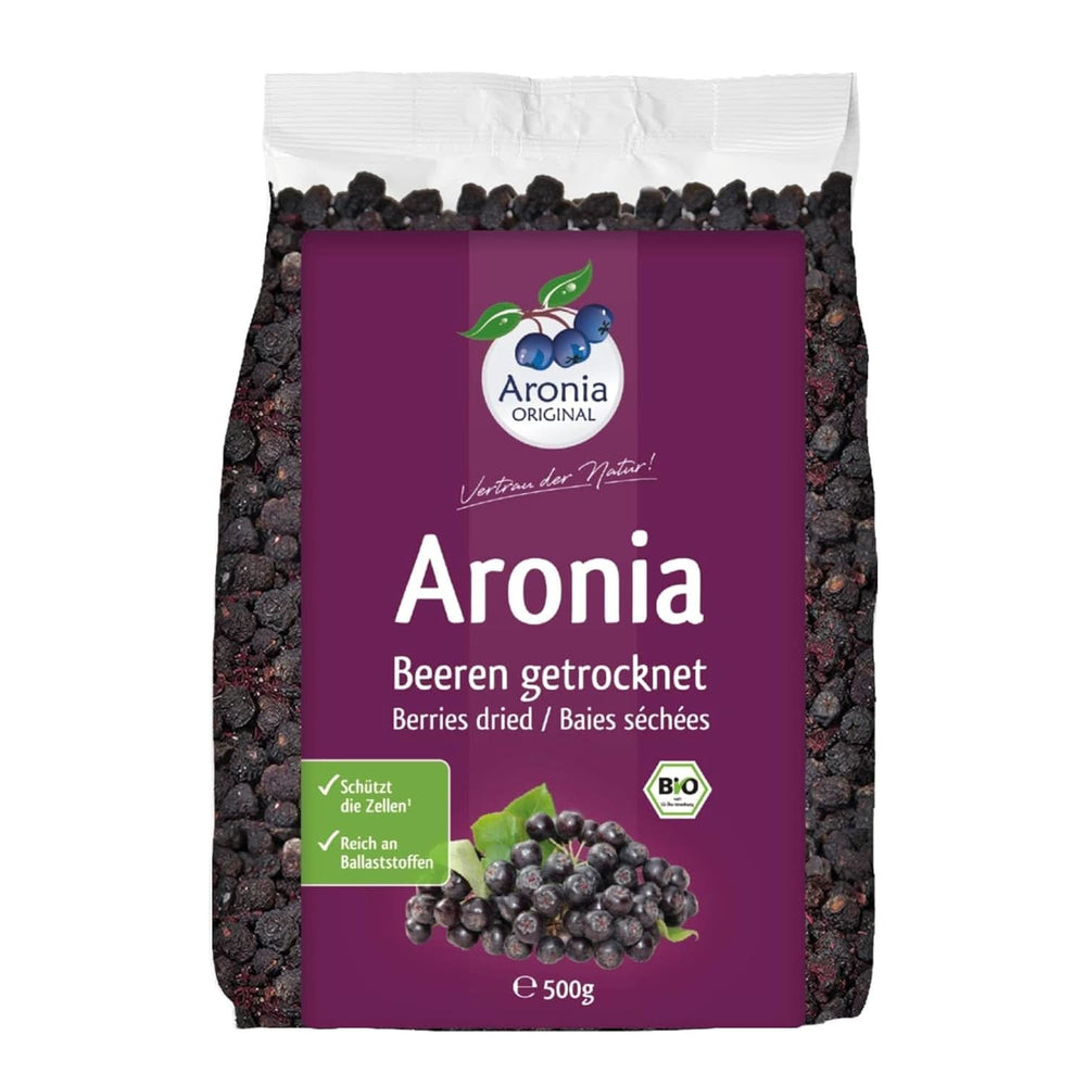 Aronia ORIGINAL, Dehydrerede aronia frugter, ingen konserveringsmidler, uden tilsat sukker, 500 gram Naty Shop dehydrerede produkter 500 gram