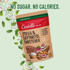 Stevia + Erythritol 1:3 sødemiddel, 1G = 3G sukker, 850 gram sødemidler Naty Shop