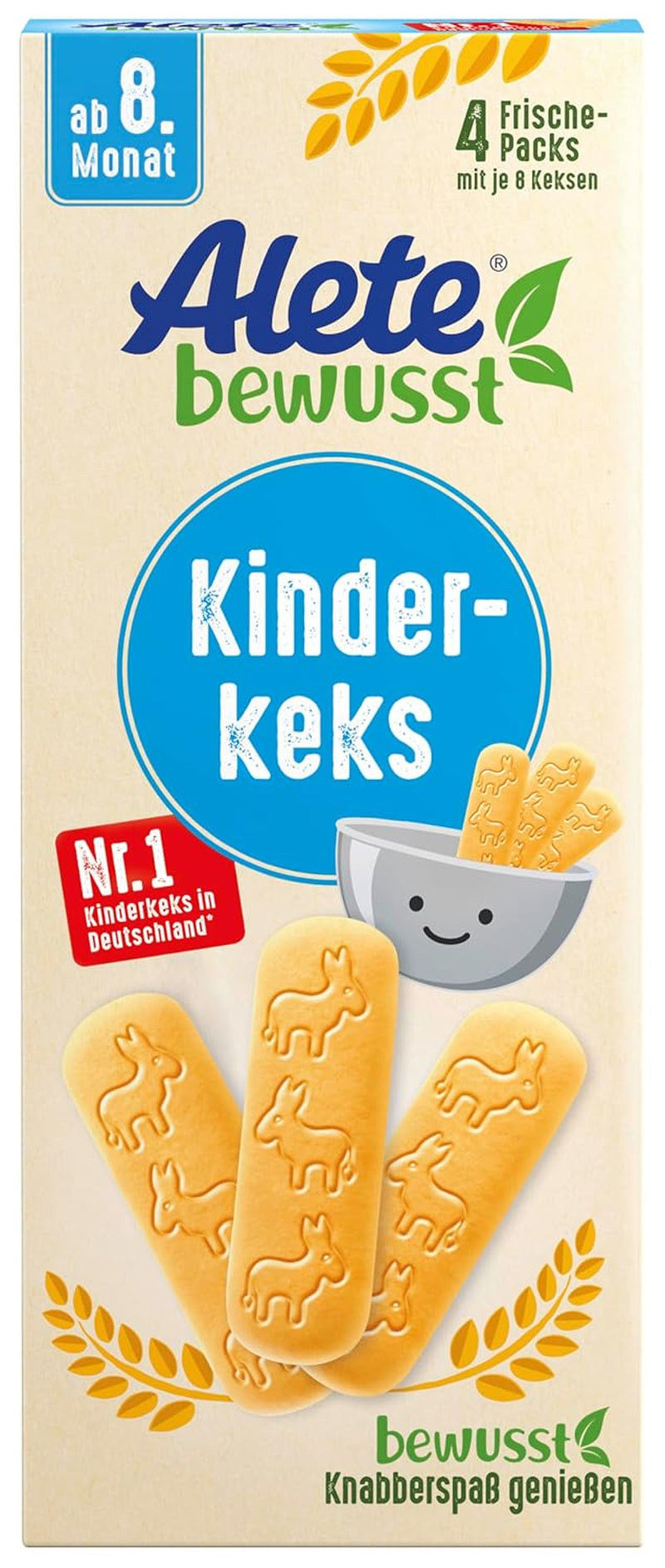 Alete Conscious babykiks 8 måneder+ hvedesmørkiks til babyer praktisk pakket som en lille snack Perfekt til på farten og mellem klasserne 1 x 180 g