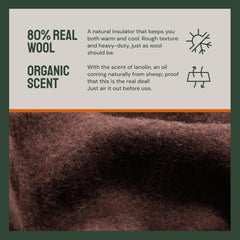 Woolly Mammoth Woolen Co. pătură de camping, extra mare, lână merino, Echipamentul perfect în aer liber pentru bushcraft, camping, trekking, drumeții, supraviețuire sau pătură în cabană. Maro, 168 X 228 Paturi si Cuverturi Woolly Mammoth Woolen Company