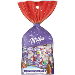 Milka Mini Santas – Alpine mælkeblanding, mælkecreme og hasselnødder i festlig individuel emballage – 120g