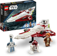 LEGO Star Wars Jedi Starfighter Obi-Wan Kenobi Bygbart legetøj med Taun We Droid Figur og lyssværd Angreb af Klonerne Sæt 75333 Byggesæt Besuche den LEGO-Store enkeltseng