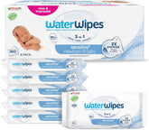 WaterWipes Sensitive+ vådservietter til nyfødte og babyer, 360 stykker (6-pack), 3-i-1 rengøring, pleje, beskyttelse, 99,9 % vand, parfumefri