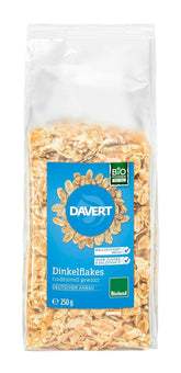 Davert Dinkelflakes Bioland 250G – Ohne Zucker- Und Salzzusatz, Mild Aromatisch og Herrlich Knusprig – 100% Davert Bio-Qualität (1 X 250G) Cereale Naty Shop Standardtitel
