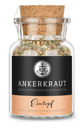 Ankerkraut Eintopf, Linsen, Bohnen und Gemüse, Gewürz-Mischung, Vielfalt für jeden Geschmack, ohne Geschmacksverstärker, lecker schmecker, 90 g im Korkenglas