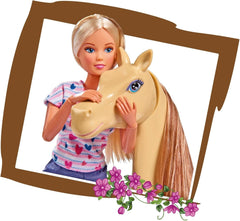 Simba 105730939 - Steffi Love Ridetur, I ridedragt, Med 2 heste, Fuldleddet dukke, Påklædningsdukke, 29cm, Til børn fra 3 år og opefter Dukker Naty Shop