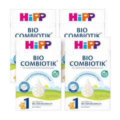 HiPP 1 Organic Combiotik (4 x 600g), mælkepulverformel til spædbørn fra fødslen, med naturlige kulturer af mælkesyre og letbehandlet økologisk stivelse, af bedste økologiske kvalitet
