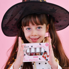 Miss Nella Magic Collection 4-delt glitter neglelaksæt: Pink, rød, guld og blå, special aftagelig neglelak til børn, ikke-giftig, vandbaseret, lugtfri