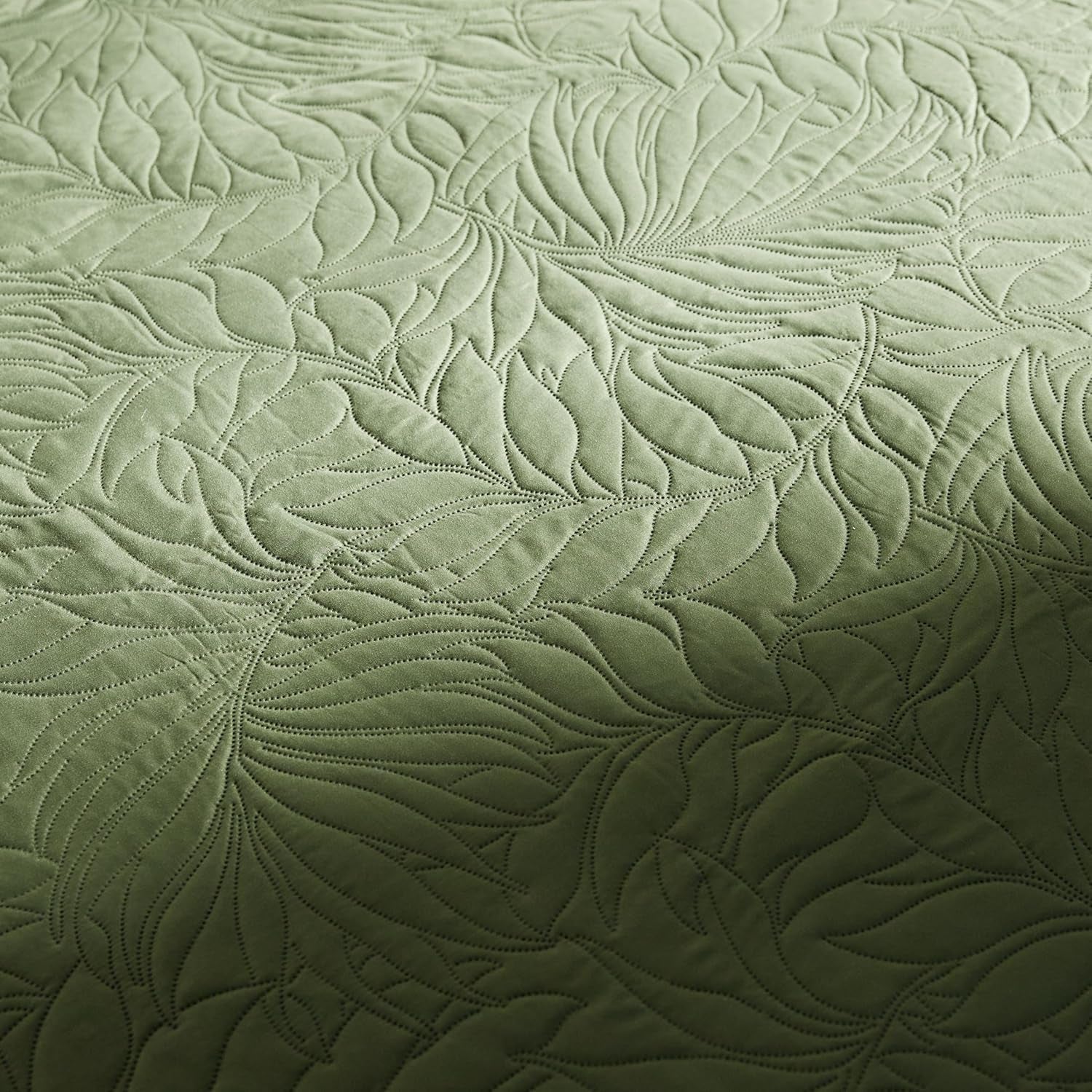 ESSEX - Cuvertură de pat 200 X 220 cm, ideală pentru dormitor, cuvertură de pat moale și confortabilă, matlasare modernă - Botanică, verde Paturi si Cuverturi Besuche den ESSEX-Store