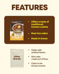 NONGSHIM Rapokki (Jjajang, 400 ml) – autentisk koreansk street food, ramen og riskager, sorte bønner; hurtig og nem at tilberede, klar på 4 minutter