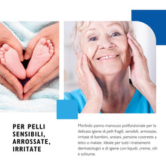 BIODERM Cellusoft - bløde, multifunktionelle engangsviskose og polyester vådservietter - multifunktionelle servietter til den delikate hygiejne af følsom og rød hud hos ældre og børn - 30 x 38 cm (50)