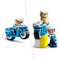 LEGO 10967 DUPLO politimotorcykel, Politilegetøj til småbørn fra 2 år, Ideelt legetøj til motorik til babyer, Legetøjsmotorcykel Byggesæt Besuche den LEGO-Store