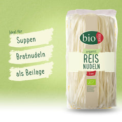 BIOASIA økologiske risnudler, 100 % økologiske rismel asiatiske nudler, glutenfri og vegansk, 1 x 200 g