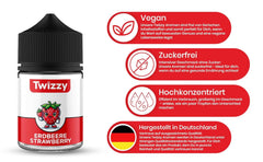 Twizzy koncentreret jordbærsmag, 60 ml Aromas Naty Shop