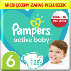 Pampers (klassisk version), Str. 6, 128 stk. Mor og Barn Naty Shop